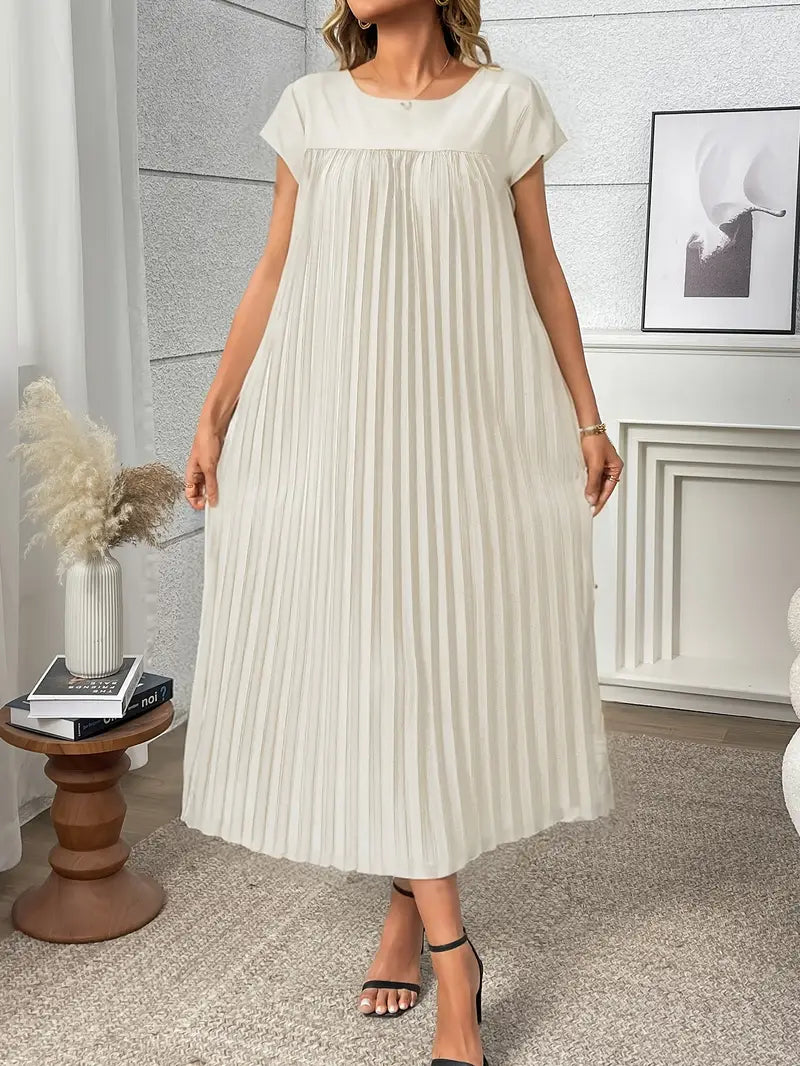 FlowEase™ Pleated A-Line Dress