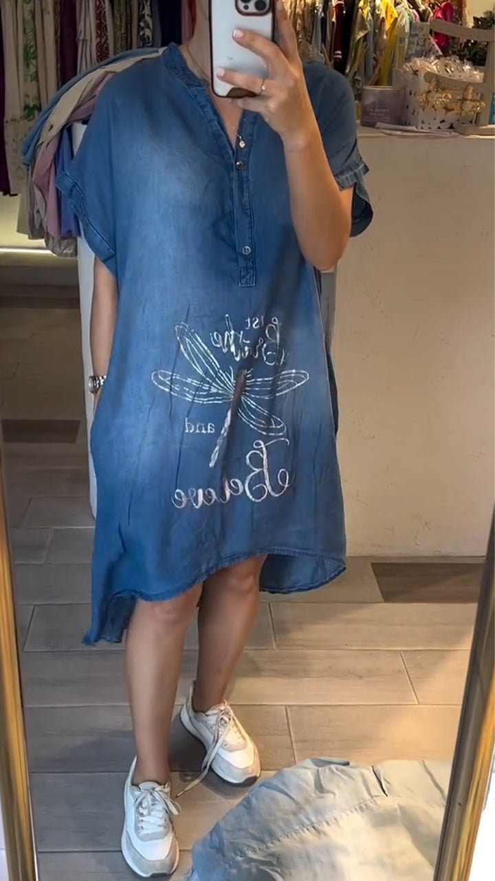 DenimGlow™ Button-Front Maxi