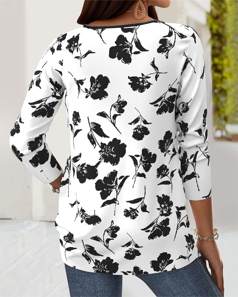 Marivelle™ | Printed Button-Up Fashion Blouse