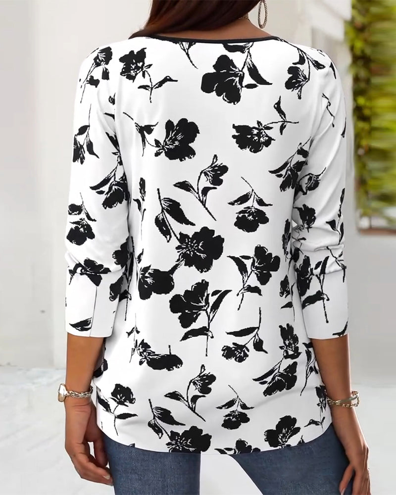 Marivelle™ | Printed Button-Up Fashion Blouse