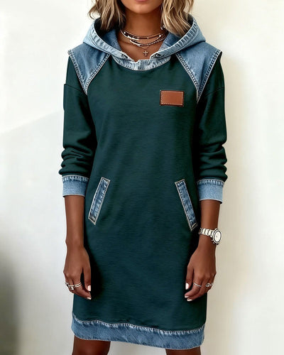 Denim Drift™ | Hooded Denim Dress