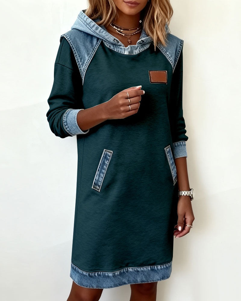 Denim Drift™ | Hooded Denim Dress