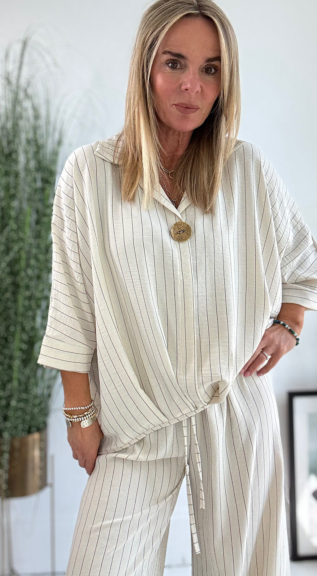 The Harper Striped Casual Suit