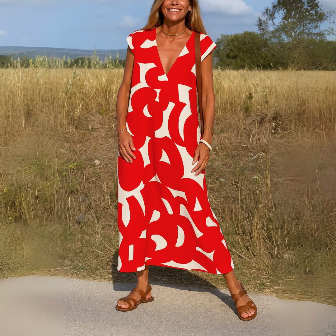 Flowing V-neck dress