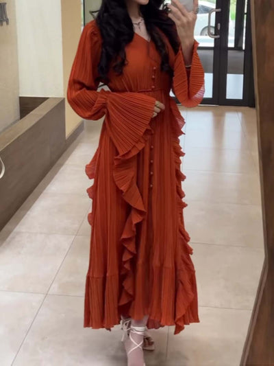 Aurelia™ Ruffle V-Neck Dress