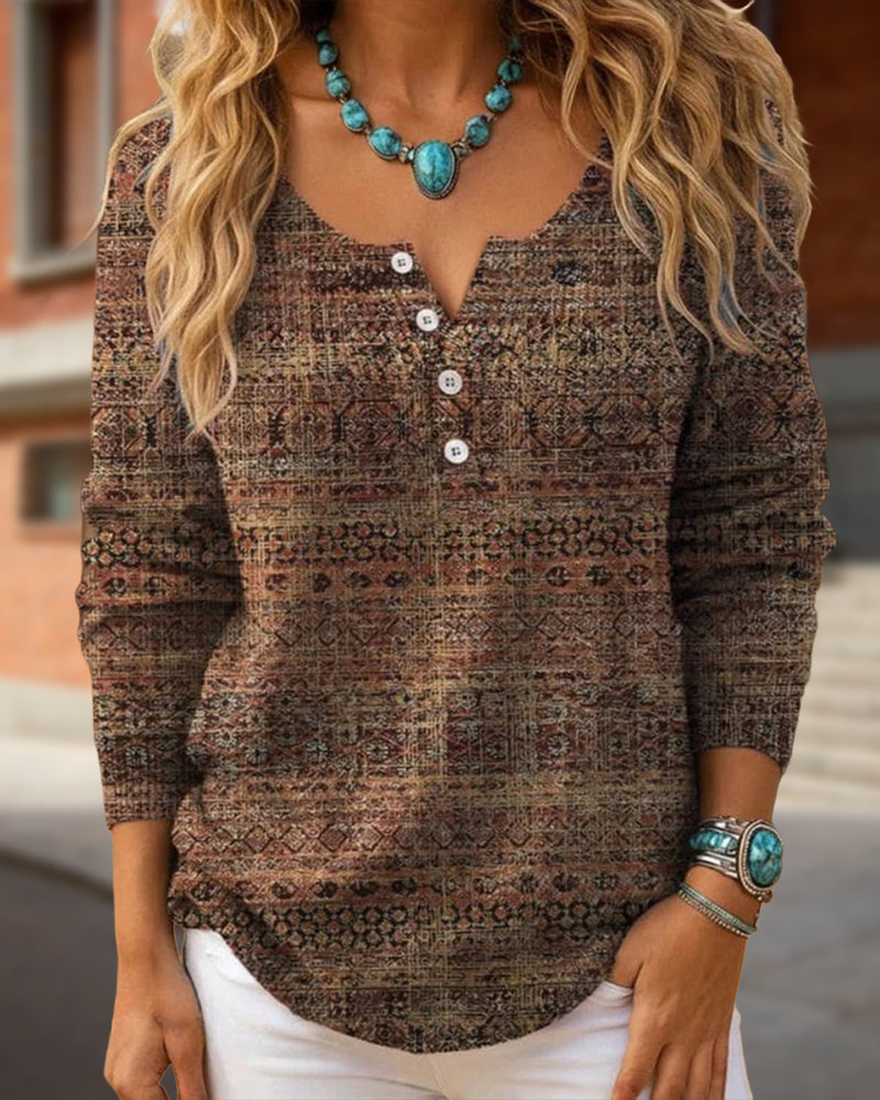 Mirelle™ | Vintage Button-Up Casual Top