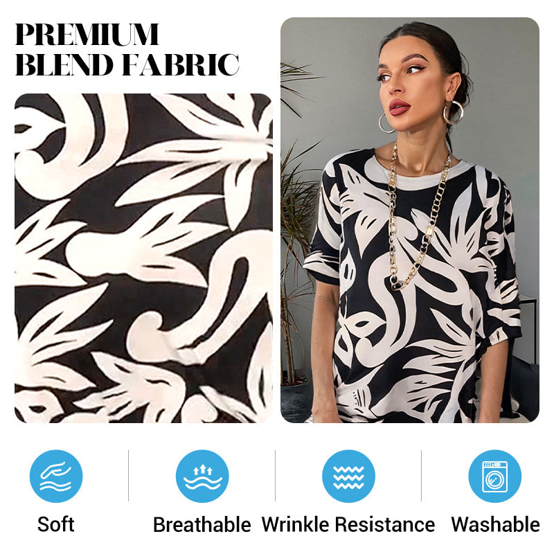 Nelia – Printed Round-Neck Dress