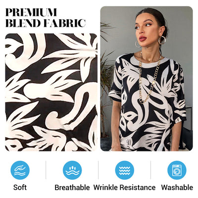 Nelia – Printed Round-Neck Dress