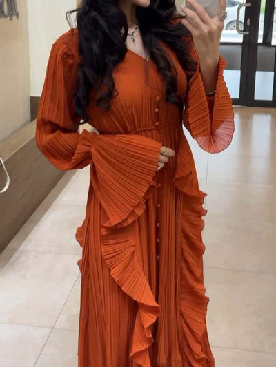 Aurelia™ Ruffle V-Neck Dress