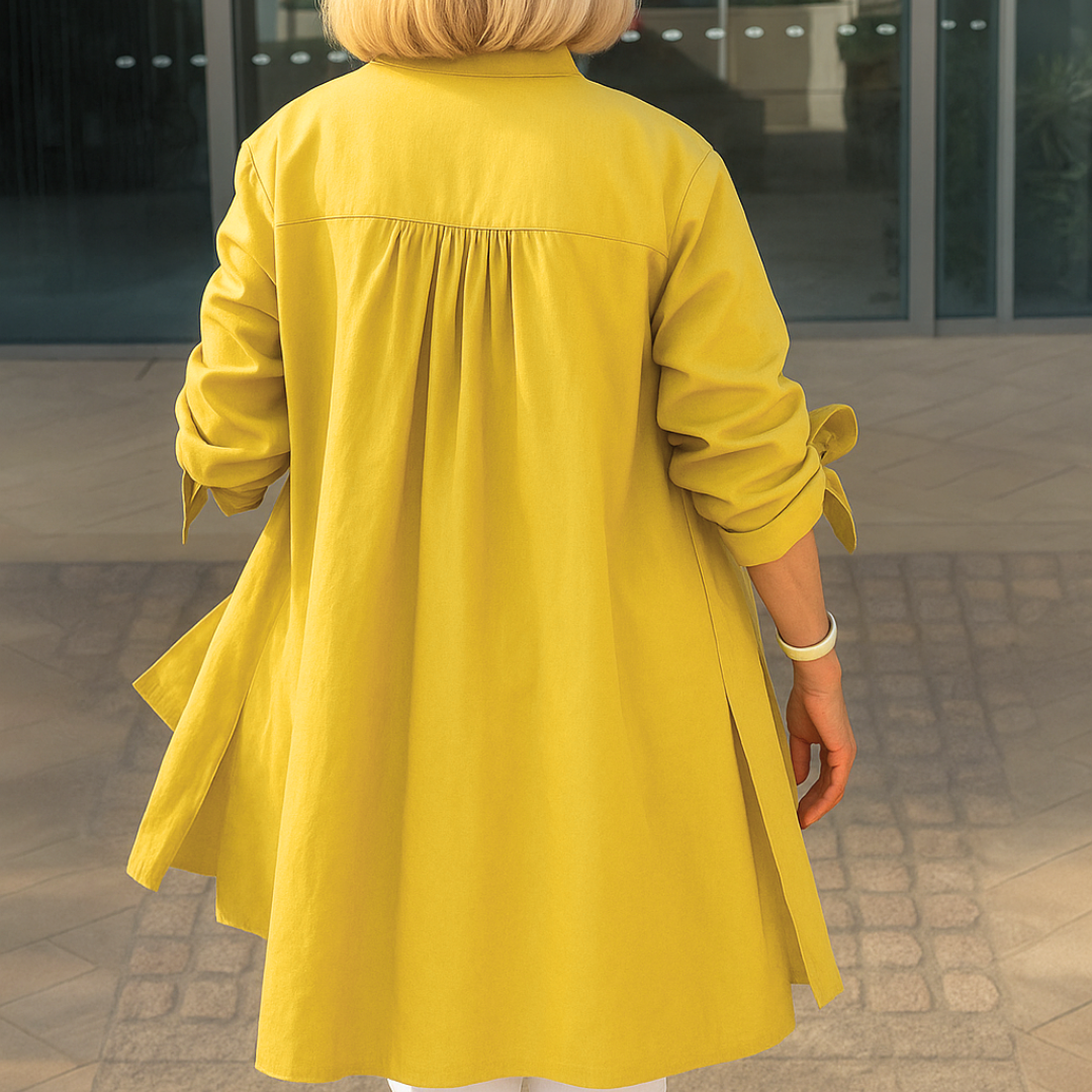 Noor & June™ | Louise Blouse – Solid Shirt with Tie Sleeves