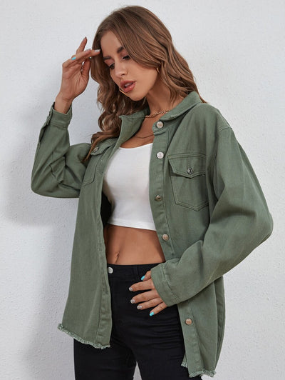 DenimEase™ Oversized Trucker Jacket