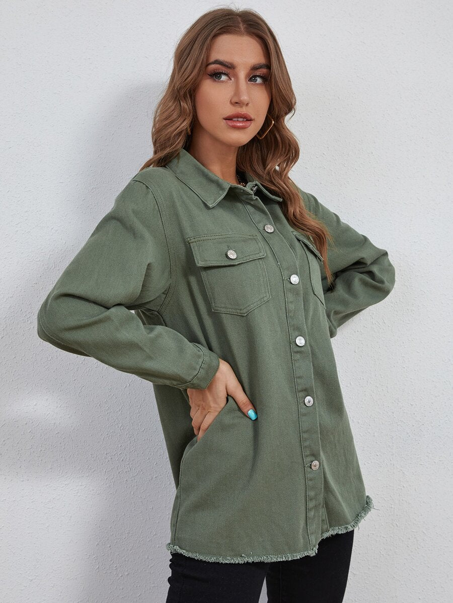 DenimEase™ Oversized Trucker Jacket
