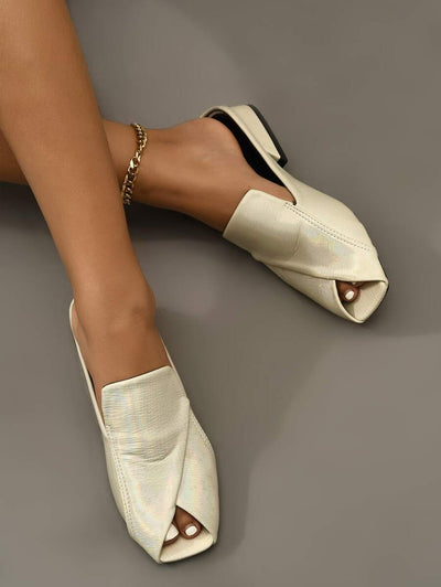 Marivane™ | Peep-Toe Chunky Heel Mules