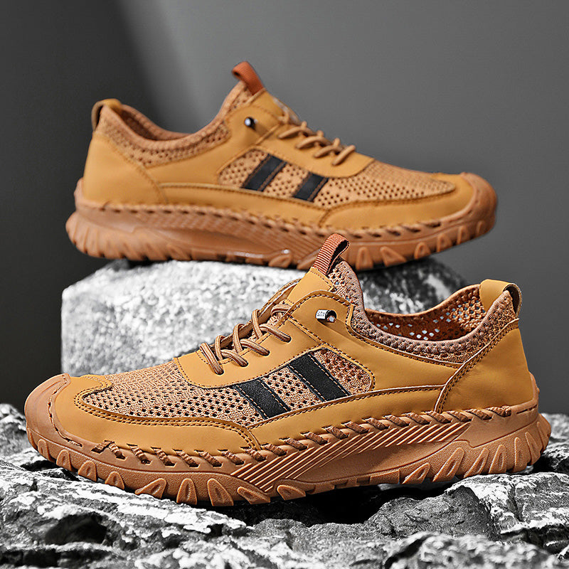 TrailEase™ | Men's Slip-On Orthopedic Leather Hiking Shoes