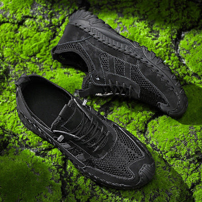 TrailEase™ | Men's Slip-On Orthopedic Leather Hiking Shoes