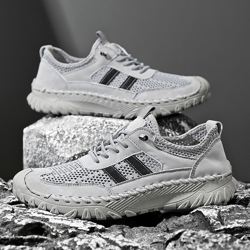 TrailEase™ | Men's Slip-On Orthopedic Leather Hiking Shoes