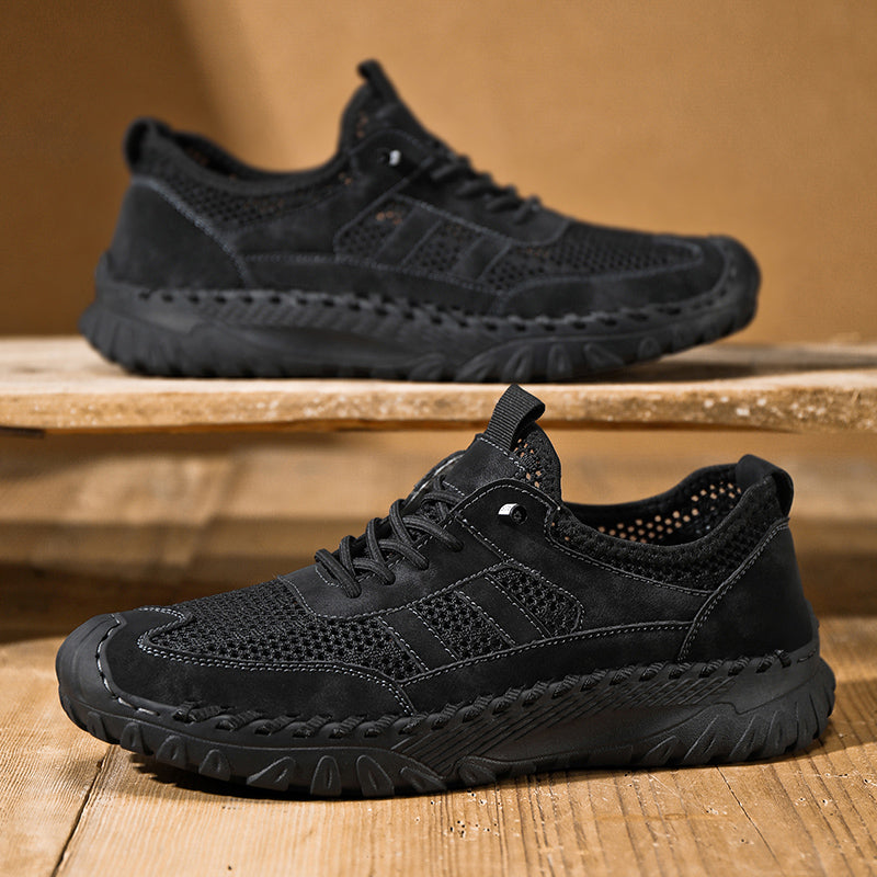 TrailEase™ | Men's Slip-On Orthopedic Leather Hiking Shoes