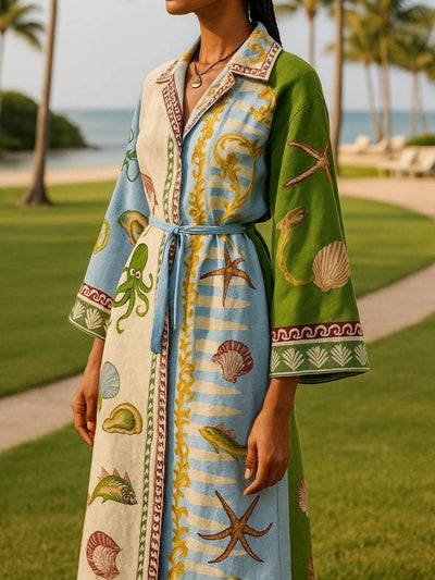AquaPetal™ Midi Shirt Dress