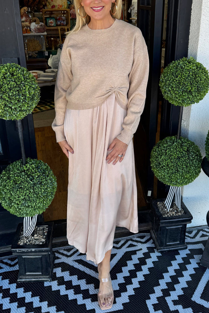 Elara™ | Knit Pleated Layered Dress Set