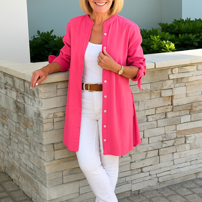 Noor & June™ | Louise Blouse – Solid Shirt with Tie Sleeves