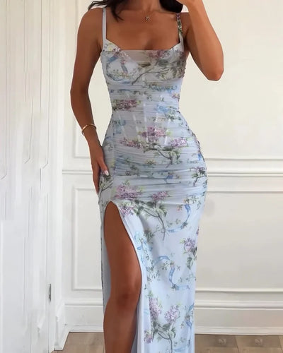 Floravine™ | Lilac Garden Slit Maxi Dress