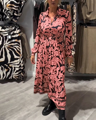 Elanora™ | Printed Collared Midi Dress