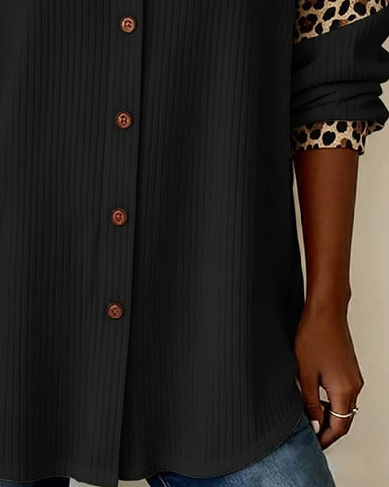 Zaria™ | Leopard Print Button-Up Shirt