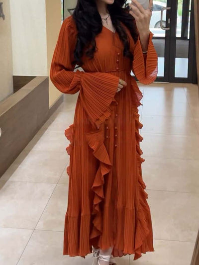 Aurelia™ Ruffle V-Neck Dress