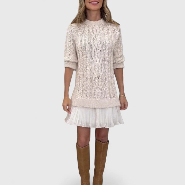 Veloria™ | Elegant Knit Sweater Dress
