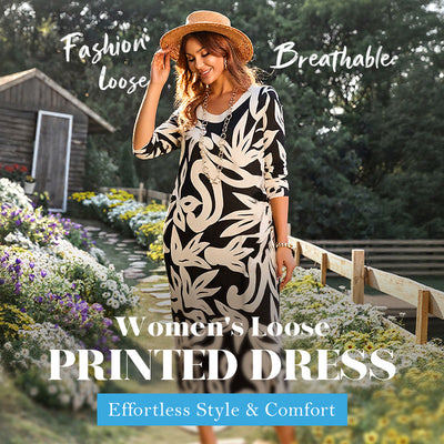 Nelia – Printed Round-Neck Dress