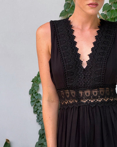 Valencia™ | Elegant Lace V-Neck Dress