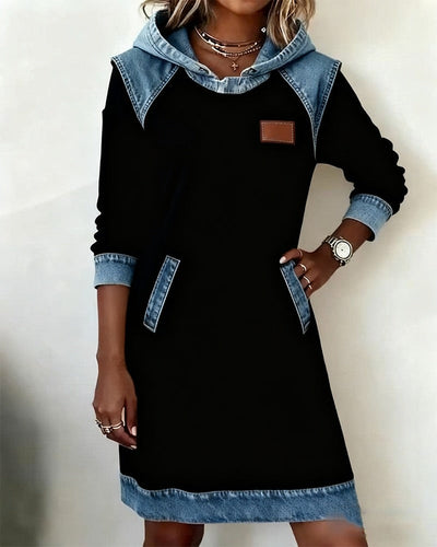 Denim Drift™ | Hooded Denim Dress