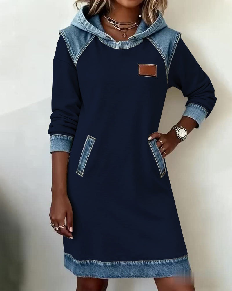 Denim Drift™ | Hooded Denim Dress