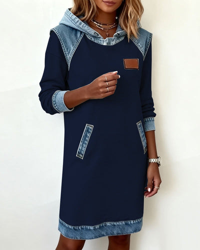 Denim Drift™ | Hooded Denim Dress
