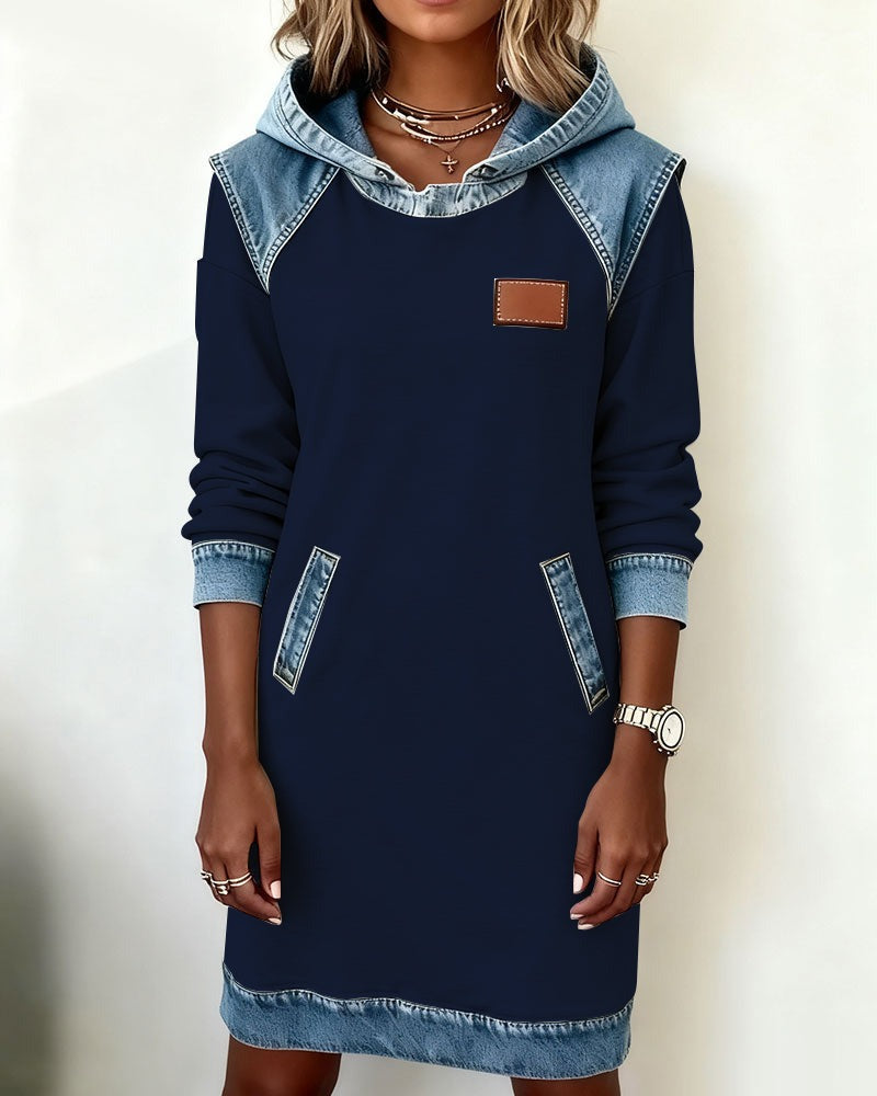 Denim Drift™ | Hooded Denim Dress