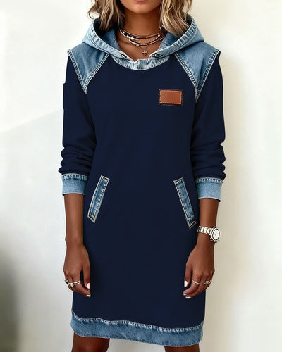 Denim Drift™ | Hooded Denim Dress