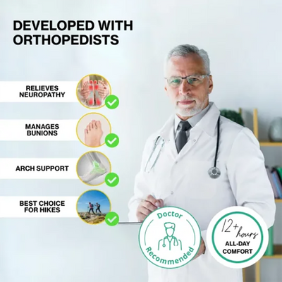 TrailEase™ | Men's Slip-On Orthopedic Leather Hiking Shoes