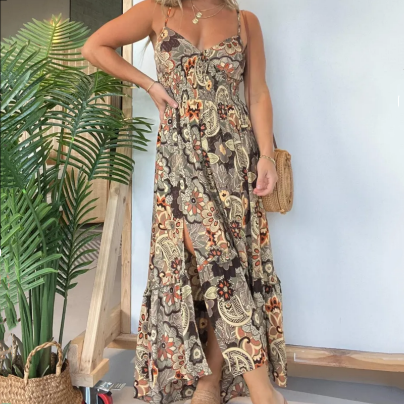 GardenWisp™ Flowing Floral Maxi Dress