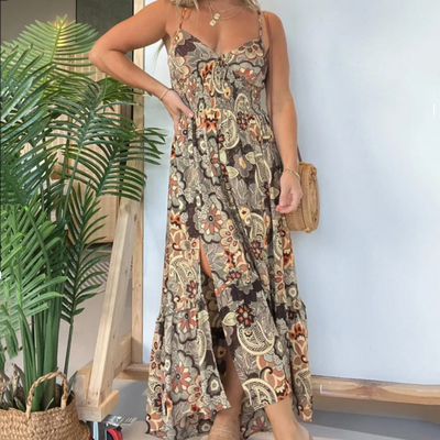GardenWisp™ Flowing Floral Maxi Dress