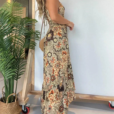 GardenWisp™ Flowing Floral Maxi Dress
