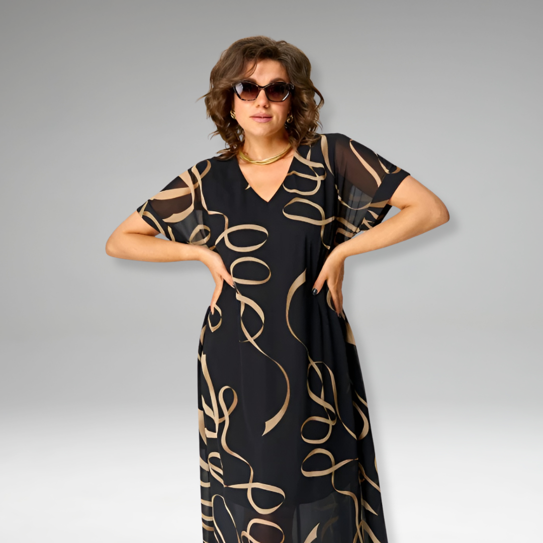 AuraWave™ Chiffon Shift Dress