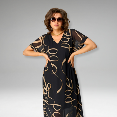 AuraWave™ Chiffon Shift Dress