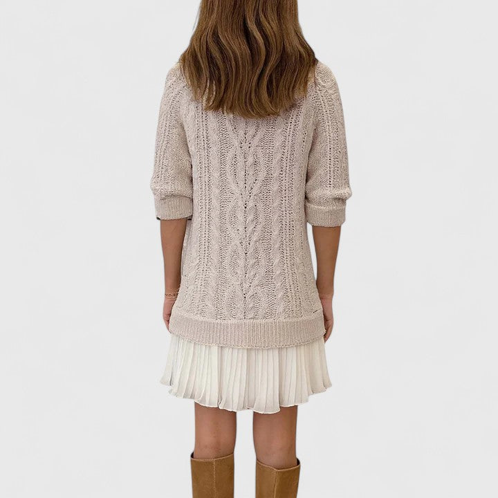 Veloria™ | Elegant Knit Sweater Dress