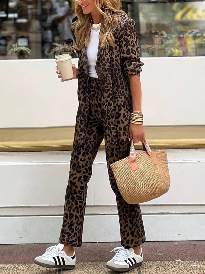 Lioré™ | Animal Print Blazer & Trouser Set