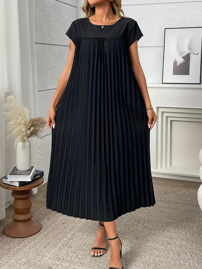 FlowEase™ Pleated A-Line Dress