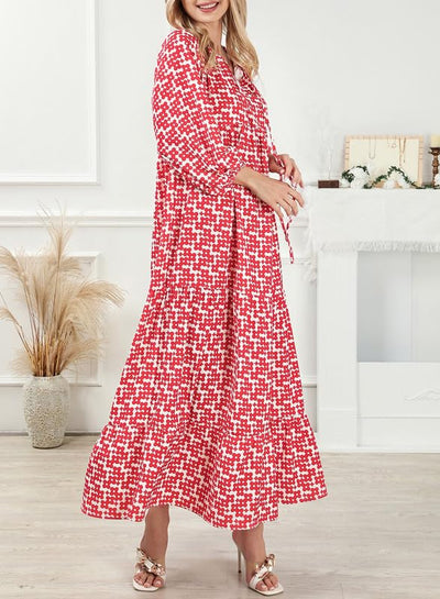 Averina™ | Puff Sleeve Floral Boho Maxi Dress
