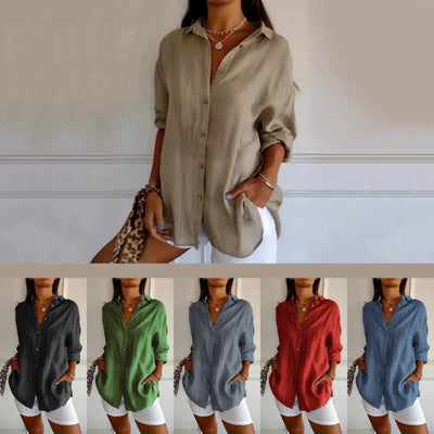 Classic Pleated Textured  Lapel Shirt
