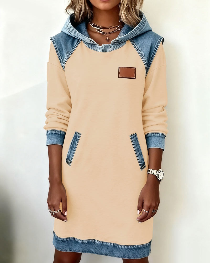 Denim Drift™ | Hooded Denim Dress
