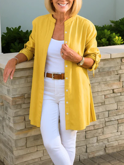 Noor & June™ | Louise Blouse – Solid Shirt with Tie Sleeves