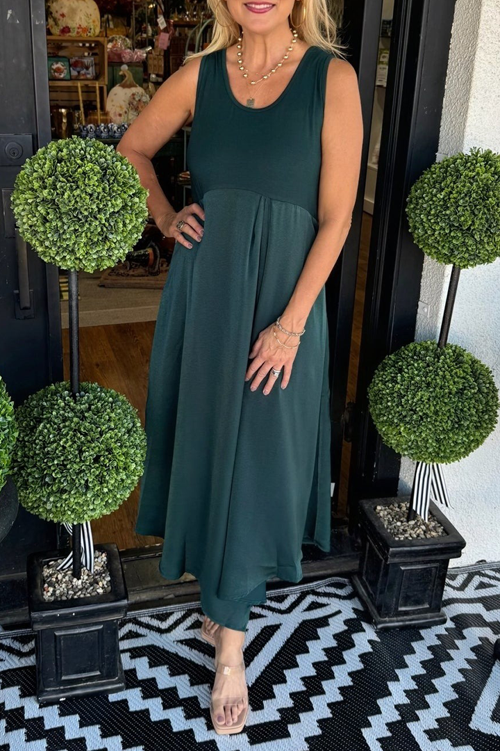 Elara™ | Knit Pleated Layered Dress Set